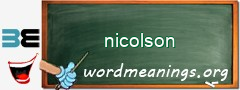 WordMeaning blackboard for nicolson